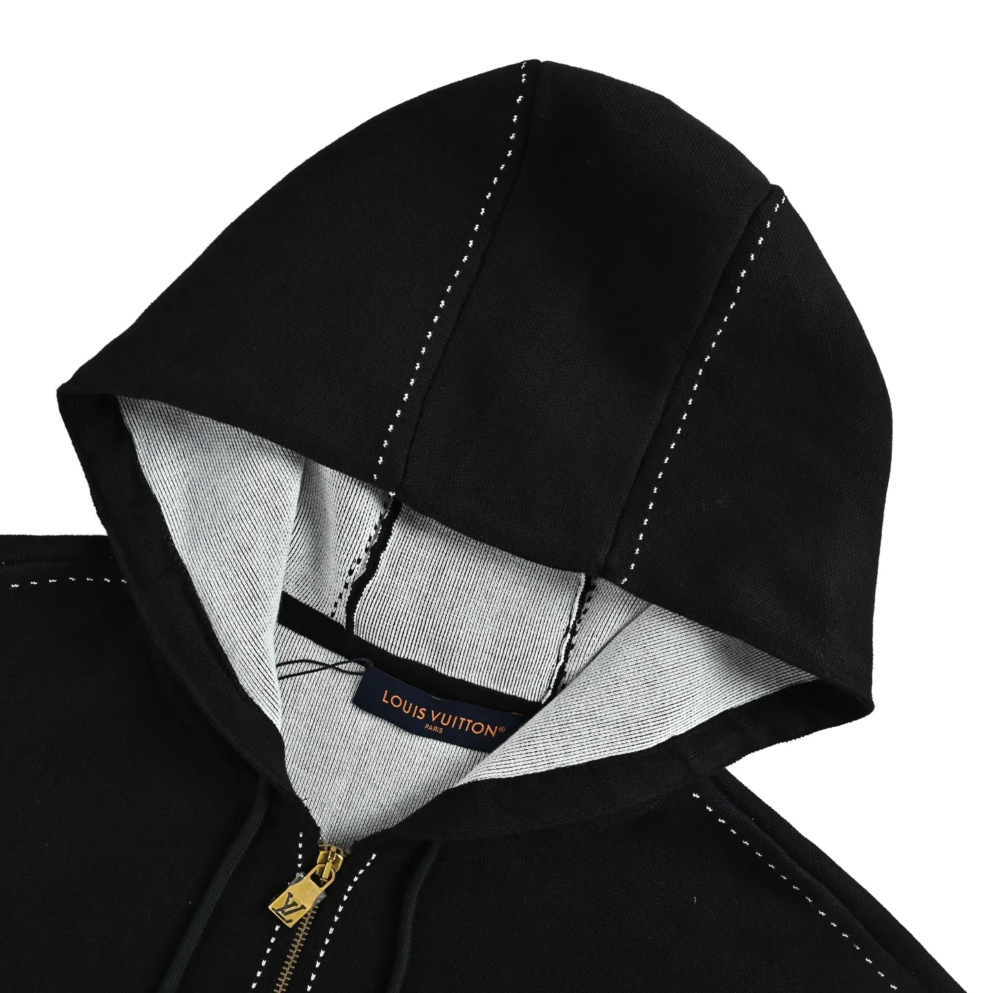 Louis Vuitton/Louis Vuitton intarsia jacquard logo cotton blend hooded jacket